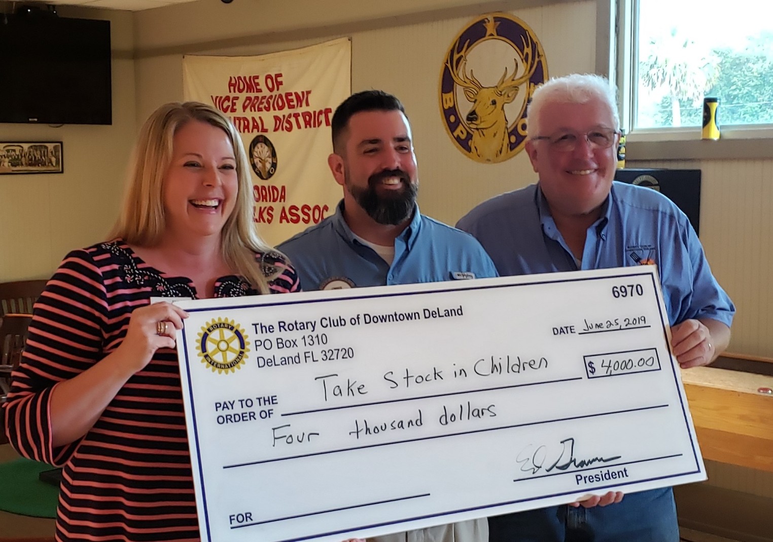 FUTURES FOUNDATION'S TSIC PROGRAM RECEIVES $4,000 FROM ROTARY CLUB OF  DOWNTOWN DELAND